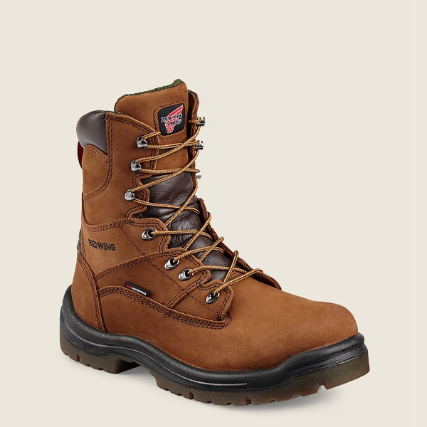 Red Wing Work Boots Brown - Mens King Toe® - 8-inch Waterproof Soft Toe - 8675-SCZLI